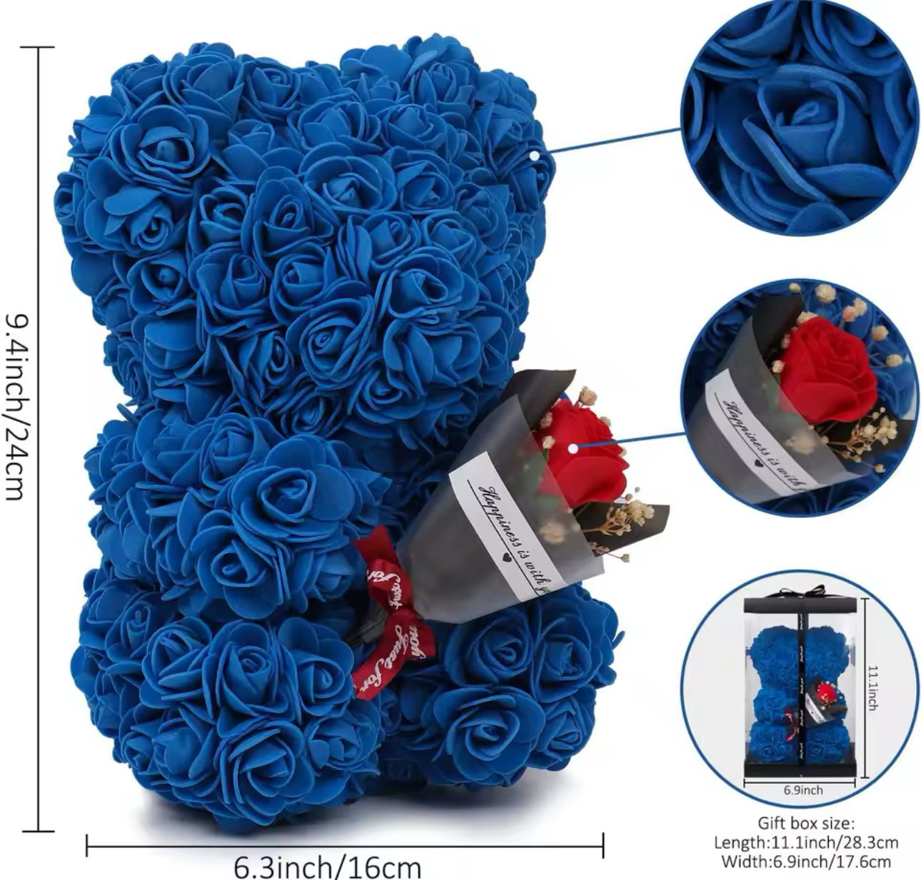 Artificial Flower Eternal Rose Teddy Bear